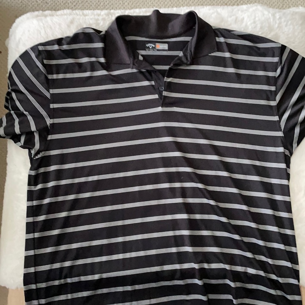 Men’s Black Stripe Golf Polo Size XL